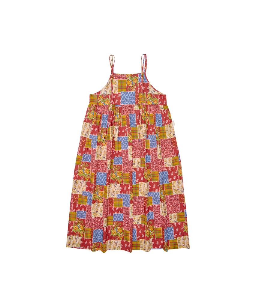 Goteu Vintage Graphic Camisole Dress - Red