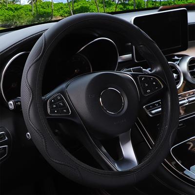 Housse de volant élastique ondulée en cuir fibre sans anneau intérieur, accessoires pour véhicules, accessoire intérieur de voiture