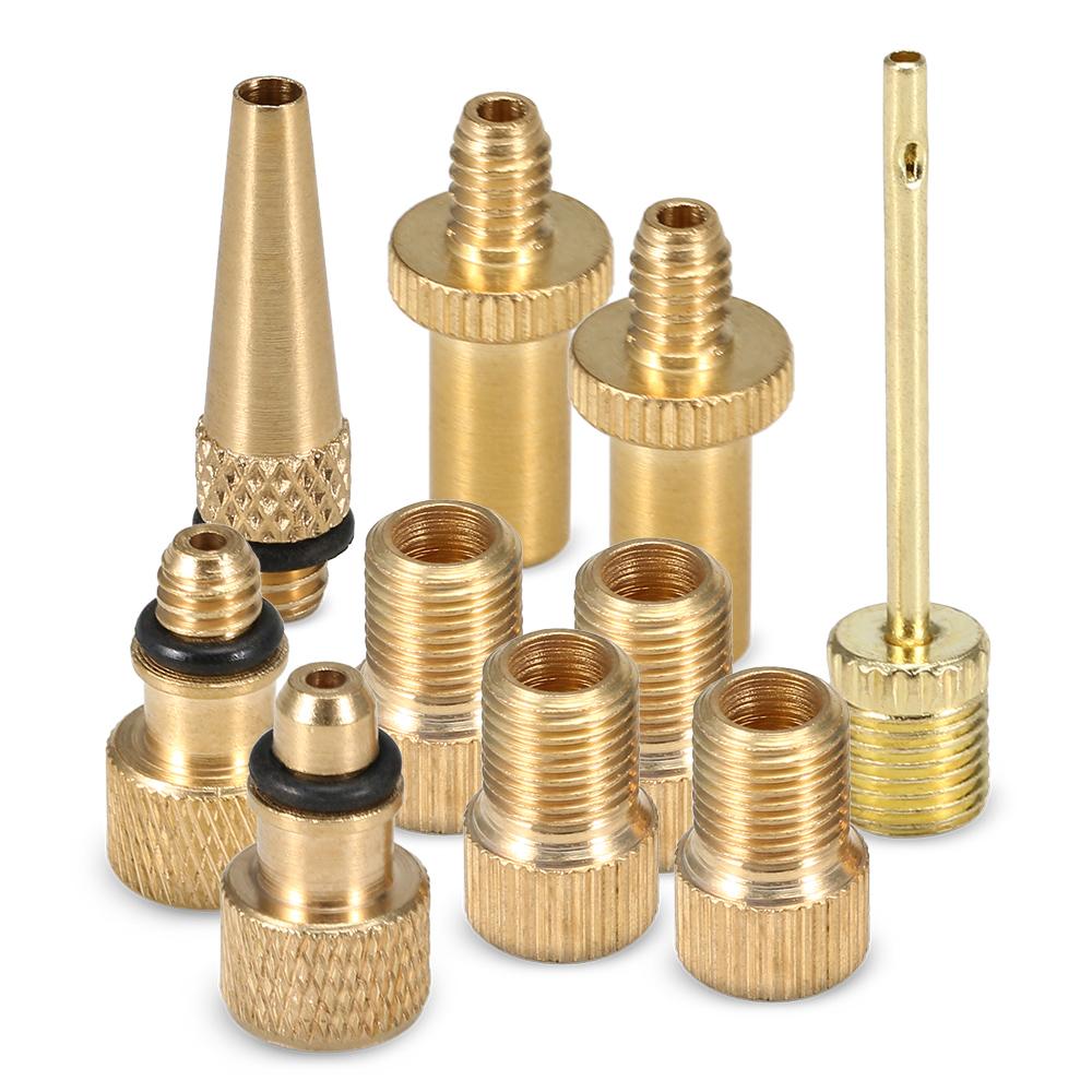 Bike Valve Adapter Set Bike Tire Valve Converter Kit Presta to Dunlop Schrader to Presta Valve Adapter Nozzle Needle Kit