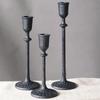 3 Pieces Candle Holder Candlestick Stable Base Reusable Table Centerpiece Iron Stick