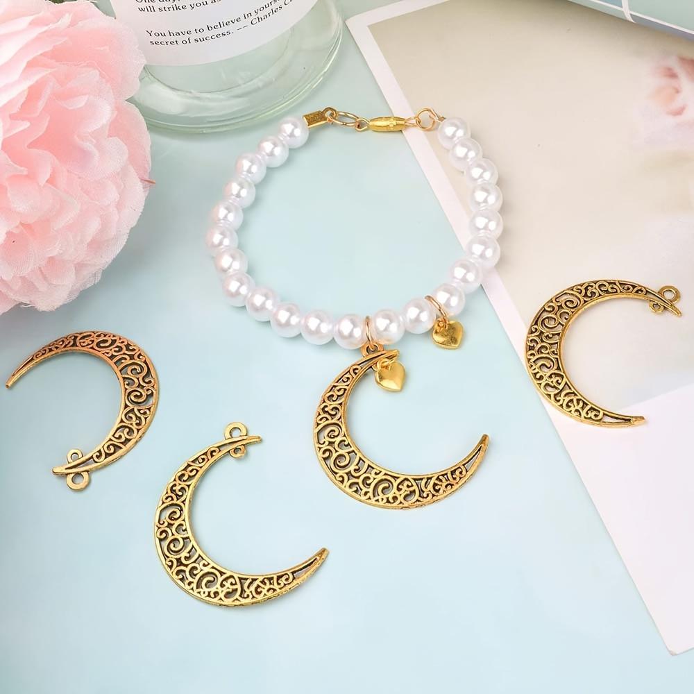 5/10/20pcs Simple Hollow Moon Small Pendant Hollow Crescent Alloy Pendant Necklace Bracelet Foot Chain Phone Chain DIY Jewelry Making
