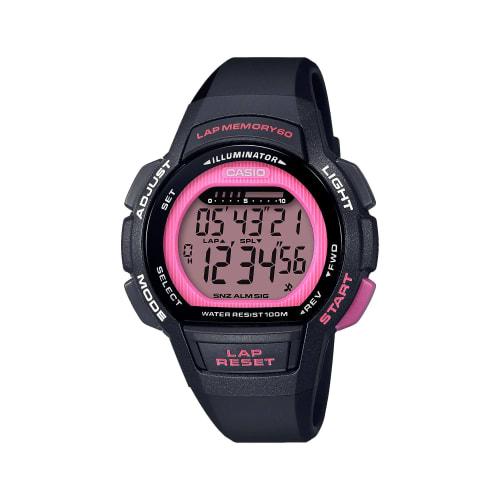 Casio Women's LWS-1000H-1AVCF Runner Series Digital Quartz Watch, Black/Green
