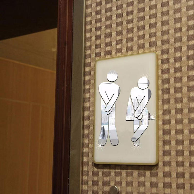 Removable 3D Toilet Entrance Sign Wall Stickers Funny Woman & Man WC Washroom Door Poster Mirror Surface Decal DIY Decor New
