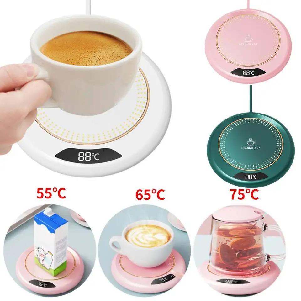 Podgrzewacz do kubków z sterowaniem dotykowym, 3-stopniową regulacją temperatury i wyświetlaczem