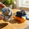 Dehnbare Tierfigur 3D-gedruckte federnde Katze Fidget Spielzeug, Hund Stressabbau Sensorische flexible Figur Feder Schreibtischspielzeug für Büro Heimdekoration Gadget