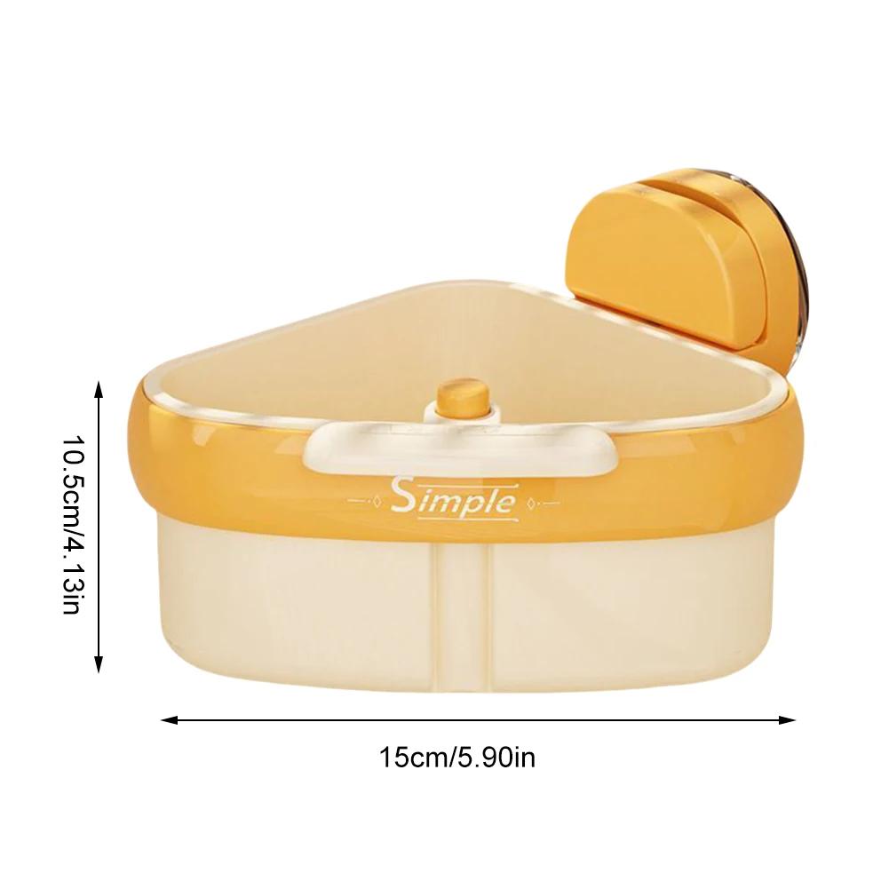 Triangle Suction Cup Sink Corner Rack w/ Drain Hole Detachable Corner Sink Strainer Kitchen Sink Food Waste Catcher Storage Rack