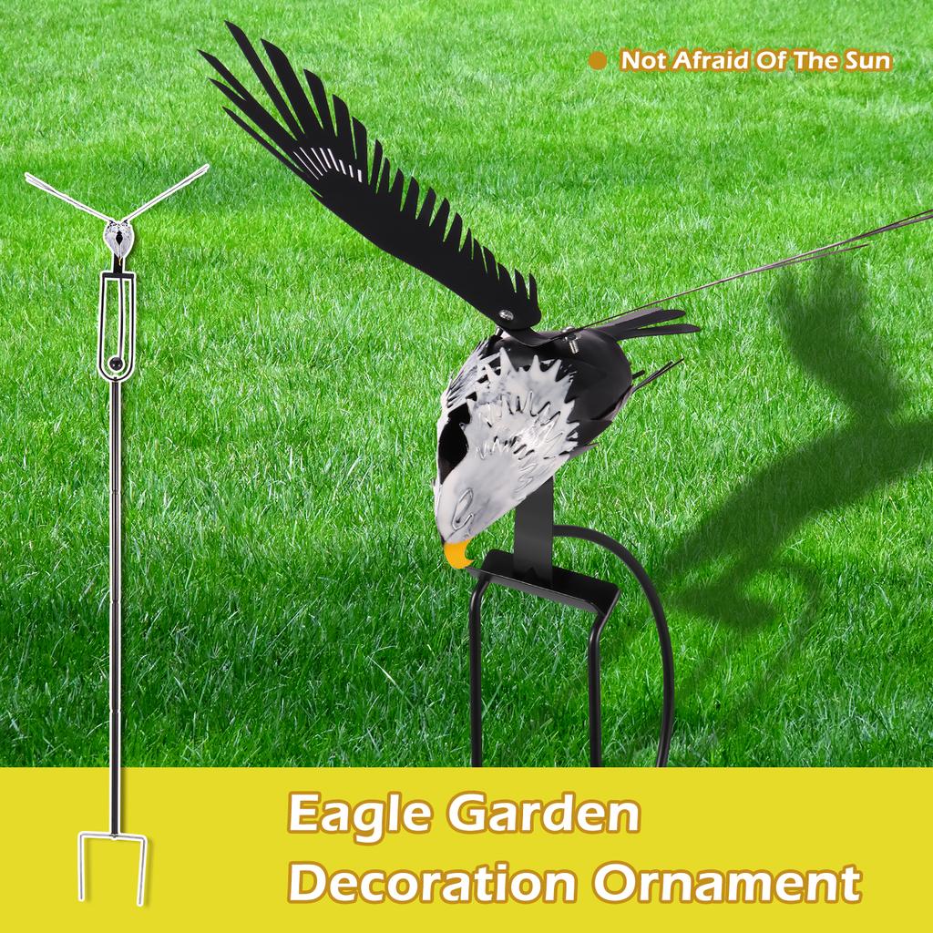 Garten Adler Windspiel Stab Outdoor Dekorativ Flügel schlagender Adler Windspiel Mehrzweck Kunst Statue für Terrasse Hof Rasen