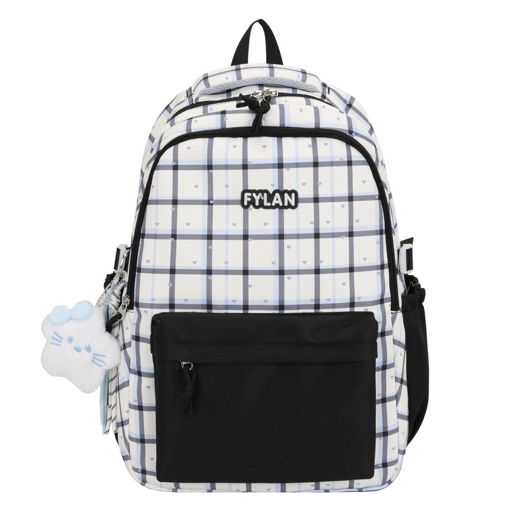 Schoolbag wholesale new schoolbag plaid niche idyllic anti-splashing versatile girl backpack cute primary school backpack