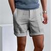 Men's Linen Oblique Pocket Solid Color Comfortable Breathable Sports Outdoor Daily Shorts