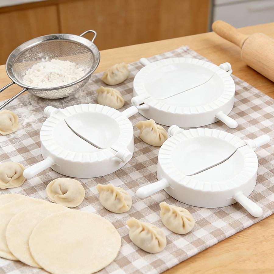 3Pcs Dumpling Maker Mould Set Plastic Dough Press Tool for Jiaozi, Empanadas & Pierogi, Easy to Use for Home Cooking Kitchen Pre