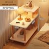 Compact Bedside and Coffee Table with Storage Shelf for Small Spaces