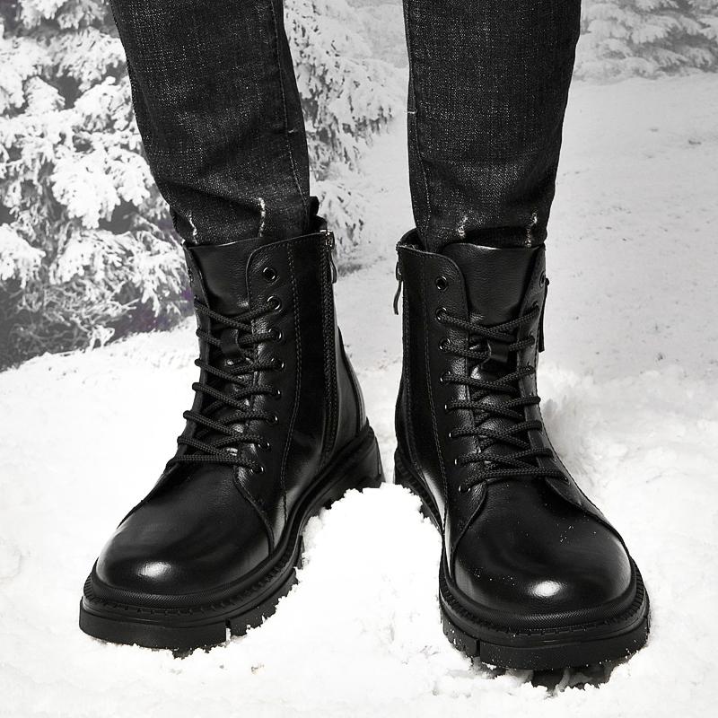 Fashion Fashion Desert Boots Men Winter Plush Snow Boots Male Casual Comfortable High Top Shoe Men's Motorcycle Boots
