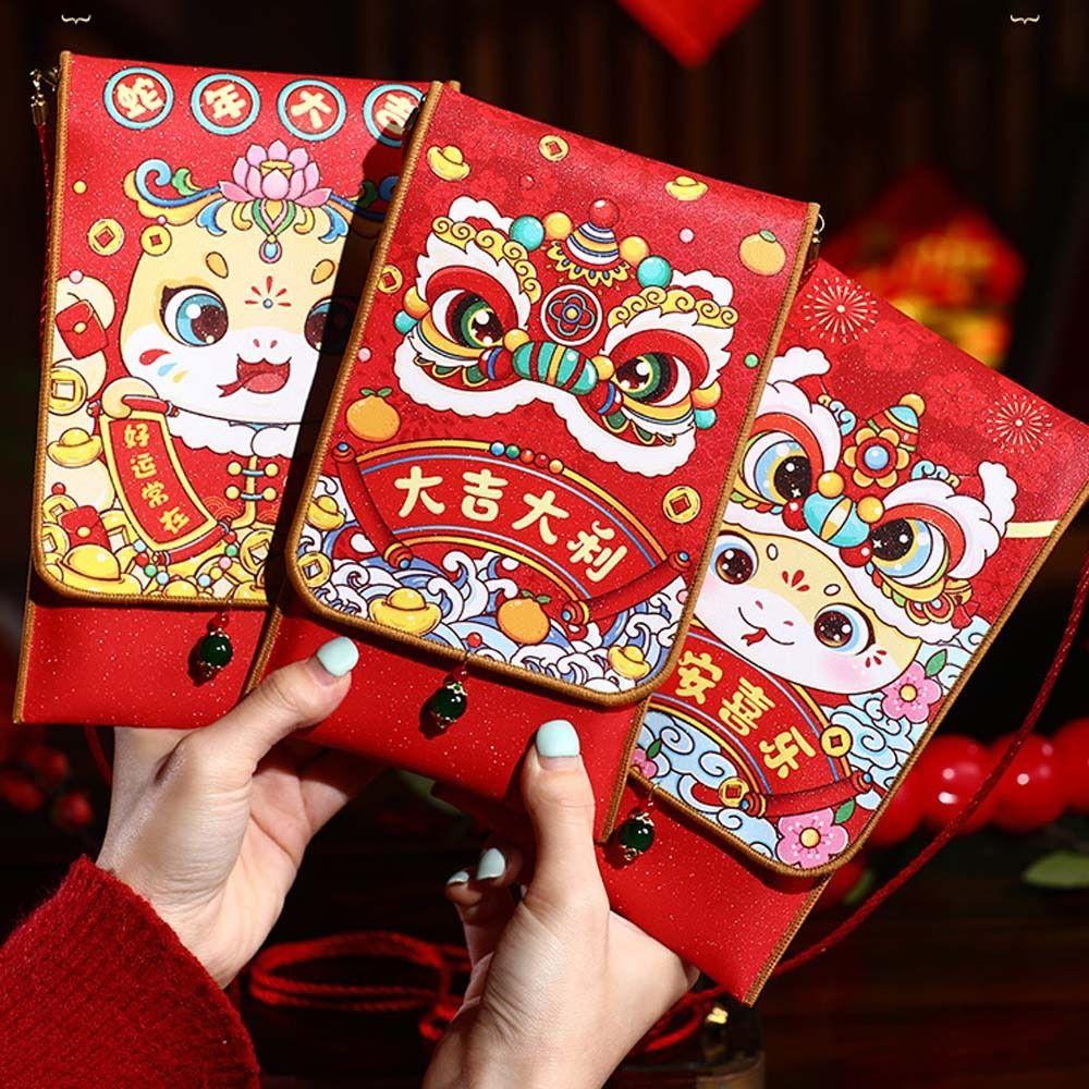Chinese 2025 Snake Year Red Envelopes Blessing Lucky Money Pockets Money Packet  Wedding Birthday