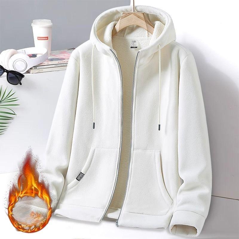 Plus Velvet Thick Sweater Autumn and Winter Casual Loose Outdoor Hooded Couple Lamb Fleece Jacket