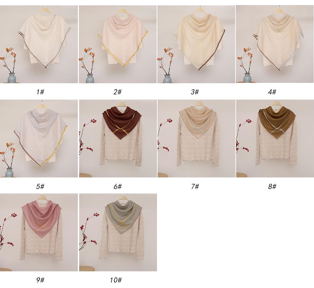 Women's Water-Soluble Cashmere Plaid Shawl: Sun-Blocking Summer Square Scarf & Air-Conditioned Room Wrap