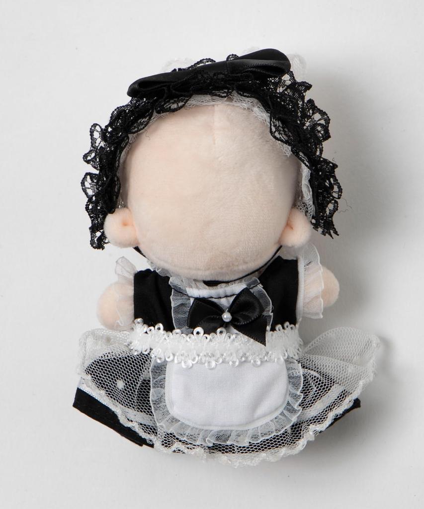 [WEGO] Plush Toy Costume 10cm Plush Clothes Costume Plush Toy Fan Goods Fan Goods Gift Present Women's F Type E (Sheer Lace Maid Set) Black