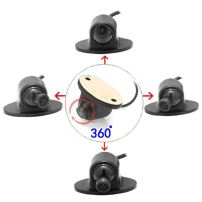 2 Pcs 360° HD Rotatable Adjuatable Waterproof Car Front Side Rearview Mirror Reverse Backup Camera Parking Kit