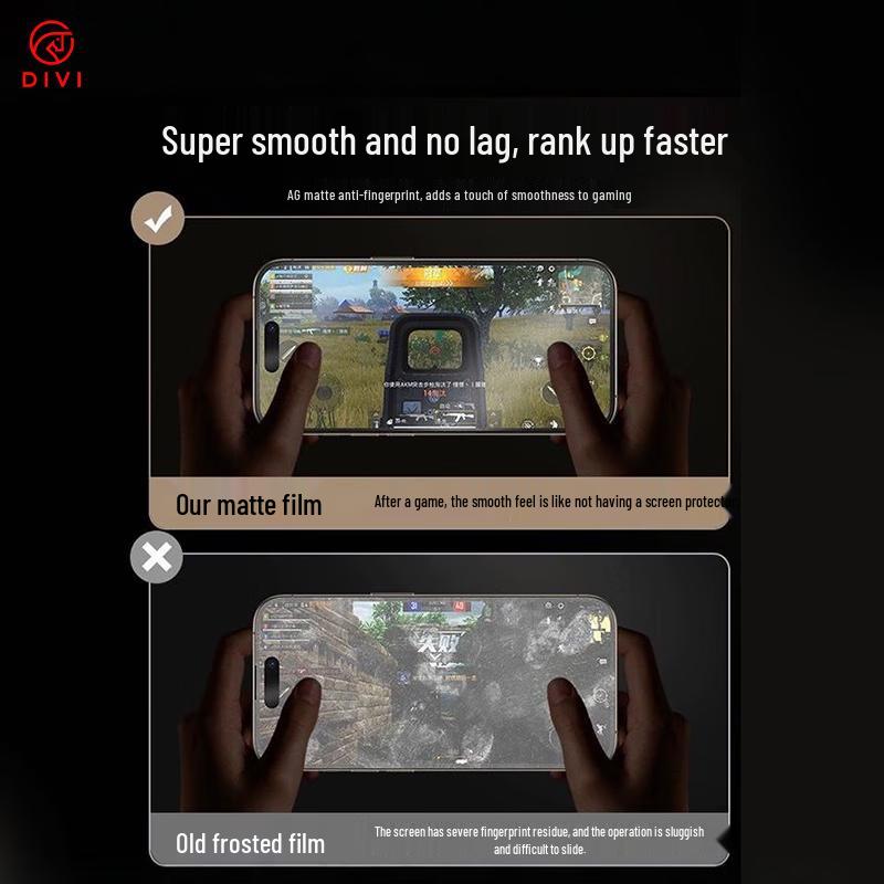 DIVI Mattierter Anti-Peep-Displayschutz aus gehärtetem Glas für iPhone 15 Pro Max