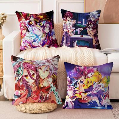 Anime N-No Game No Life Pillow Cover Sofa Cushion Cover Home Room Decoration Children Gift
