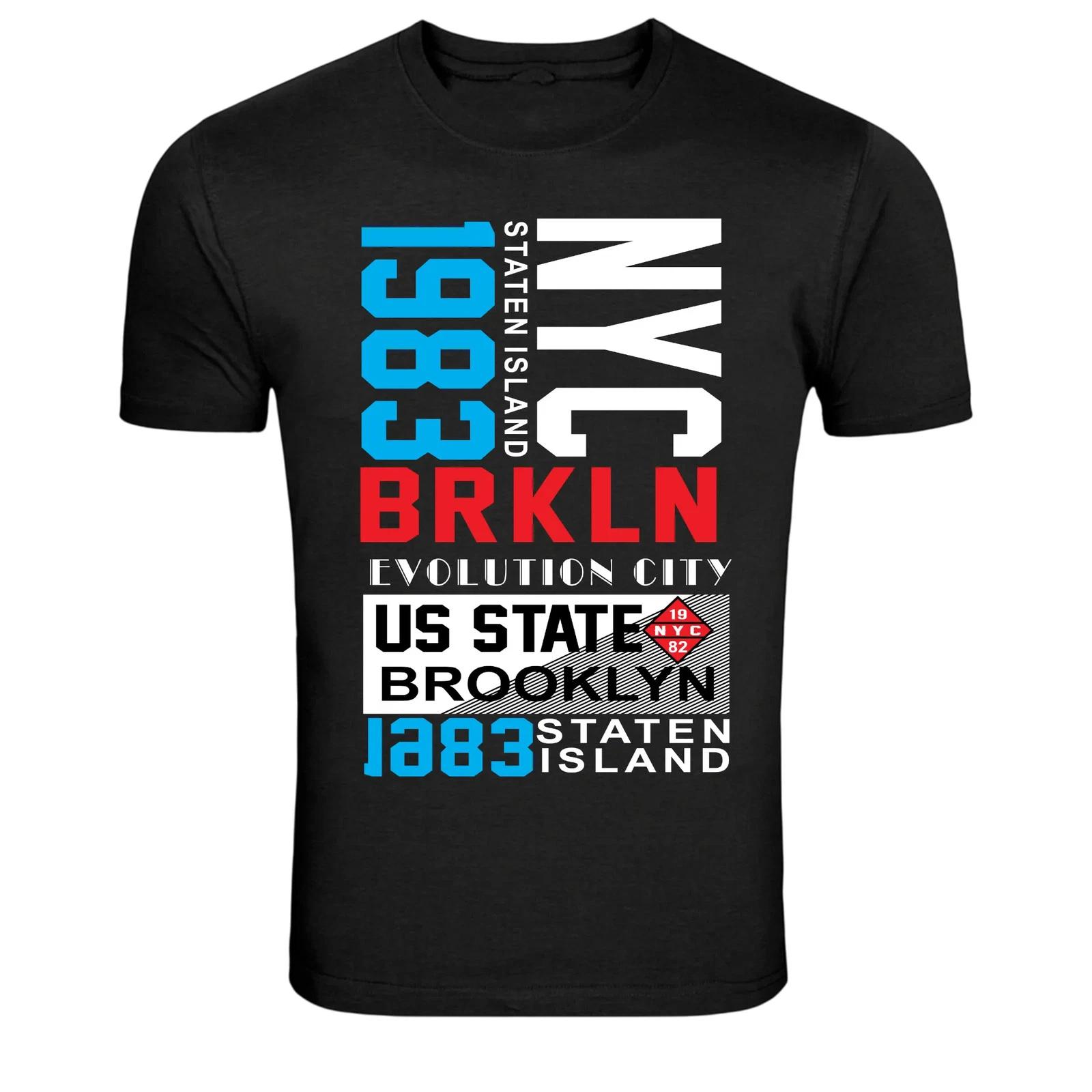 NYC Brooklyn Staten Island Evolution City Graphic T-Shirt M