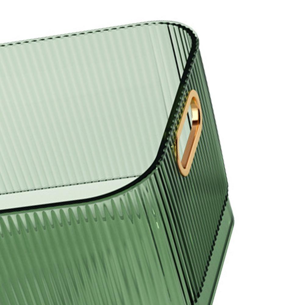 Vanity Transparent Desktop Storage Basket Green Multipurpose Desktop Organizer Space-Saving Rectangular Storage Basket Bathroom