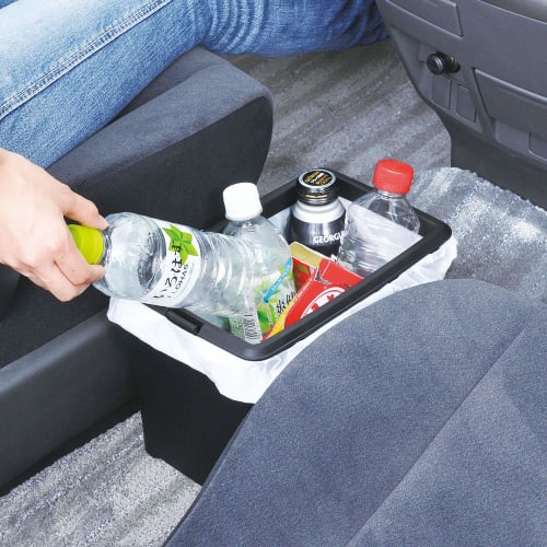 SEIWA Car Supplies Trash Can Dust Box L Ring with Weight Black W732