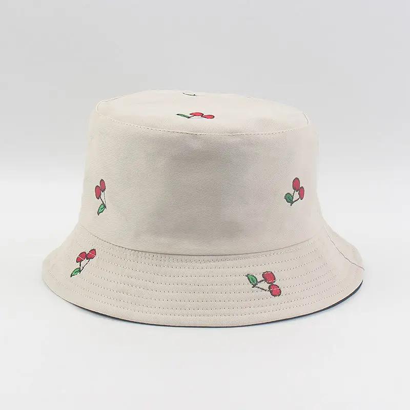 Jarní a letní bavlněný klobouk typu bucket hat s potiskem, rybářský klobouk, venkovní cestovní klobouk, sluneční klobouk pro muže a ženy 208