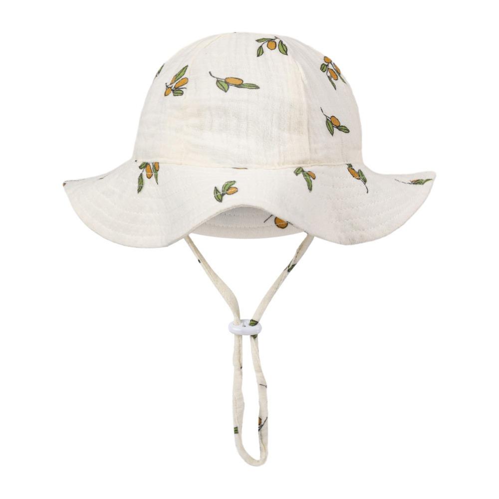 Wide Brim Children Fisherman Hat Cotton Kids Sun Cap Toddler Floral Print Baby Bucket Hat Outdoor