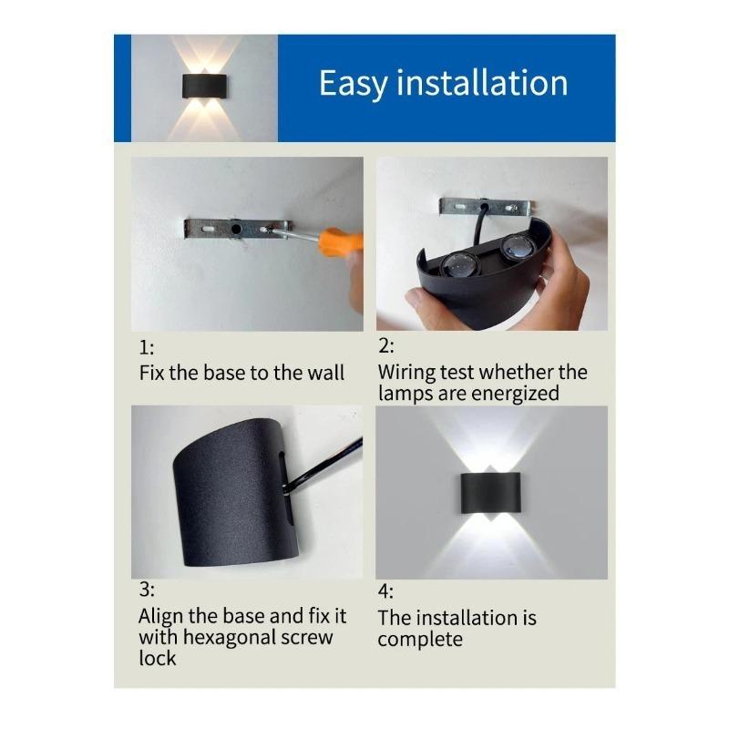 IP65 Waterproof LED Wall Light, Outdoor Up & Down Wall Lamp for Garden Stairs Patio Night Lighting