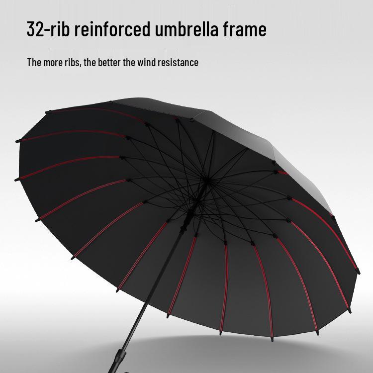 16-Bone Windproof Heavy-Duty Long-Handle Umbrella