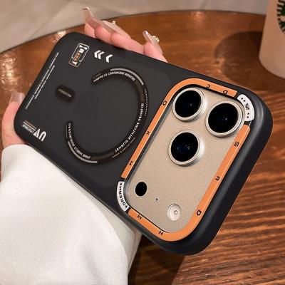 For iPhone 17 16 15 14 13 Pro Max Phone Case Matte Magnetic Magsafe Wireless Charge Frosted Metal Lens Frame Buttons Cover Funda