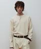Beyond Closet [Collection Line] Heavyweight Waffle Henley Neck T-Shirt Cream