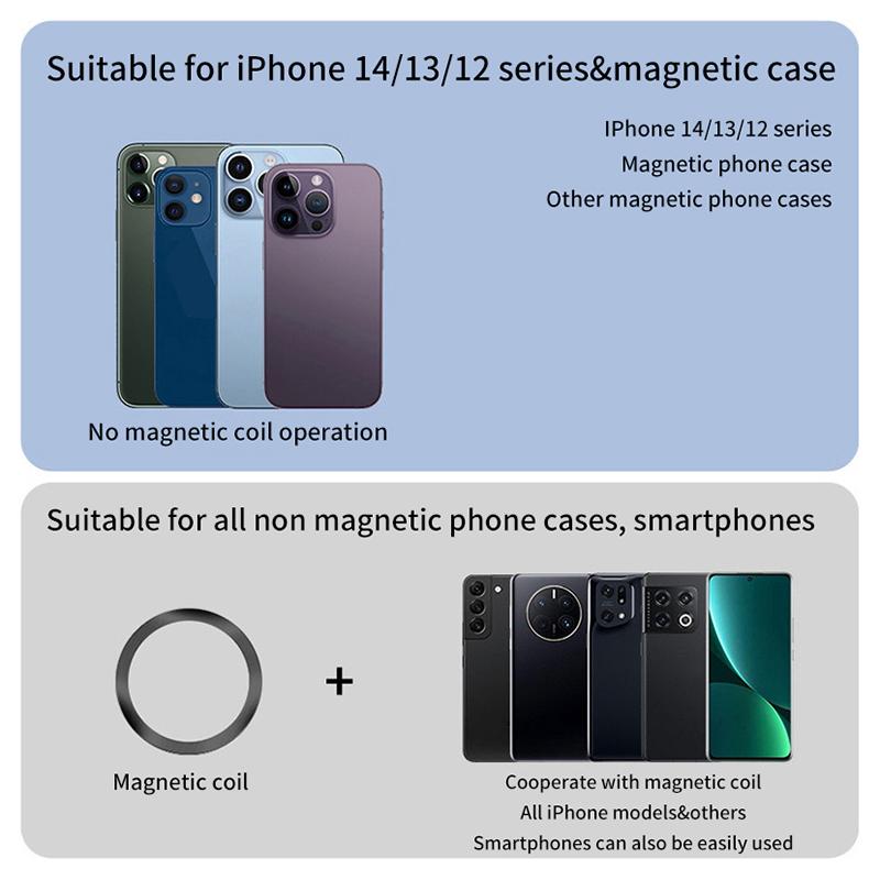 For Magsafe Transparent Magnetic Wallet Clip Phone Back Sticker For Iphone12Pro 13 14 Pro Max Macsafe Card Bag On Sleeve