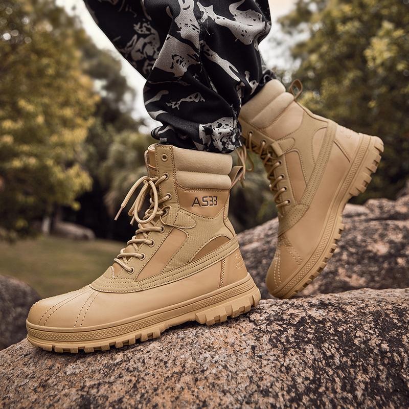 Fashion Black Casual Hiking Boots Warm and Fashionable Design Styles Outdoor Leisure Walking Daily Youth Adult Shoes Plus Size 39-48