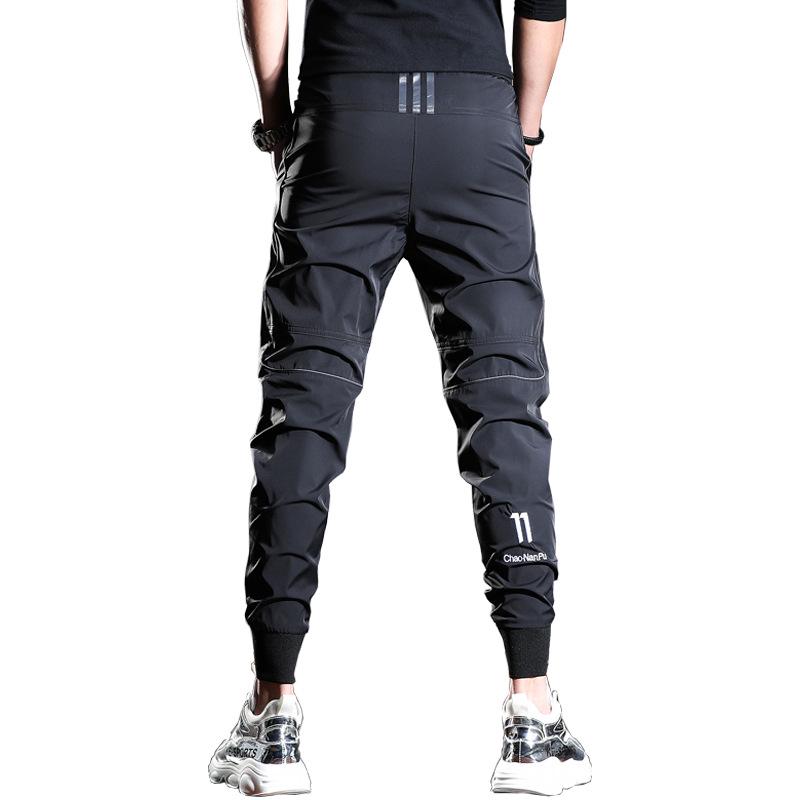 Men's 2024 Ice Silk Ankle-Length Casual Sports Pants - Summer Thin Tencel Korean Slim Fit Trousers