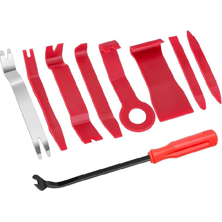 GLK Auto Trim Removal Tool Set Door Clip Panel Removal Tool Set Car Pry Tool With Fastener Remover For Car Dash Radio Audio Taller Pry Tool 9PCS
