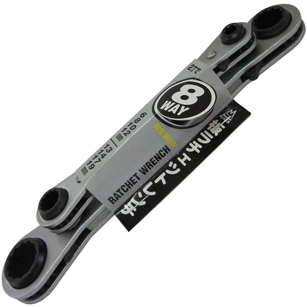 

EIGER TOOL Plate Ratchet 6 x 8 x 10 x 12 x 13 x 14 x 17 x 19 8-Way Wrench, mm, F-4