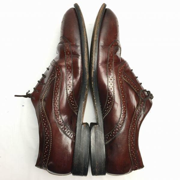 STAFFORD Full Brogue Wingtip Goodyear Welted Shoes Burgundy Size 9D (26.5-27.0) Men's(USED)