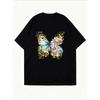 T-Shirt For Women Casual Summer Outfit Fashion Top With Colorful Butterfly And Flowers Design Perfect For Everyday Wear And Outdoor Activities