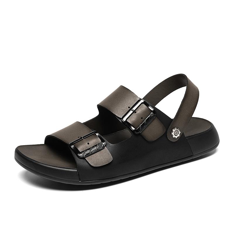 Fashion Casual Leather Mens Sandals Non-slip Summer Slippers Outdoor Beach Half Drag Dual-Purpose Slides Wading Aqua Shoes Casual Shoes