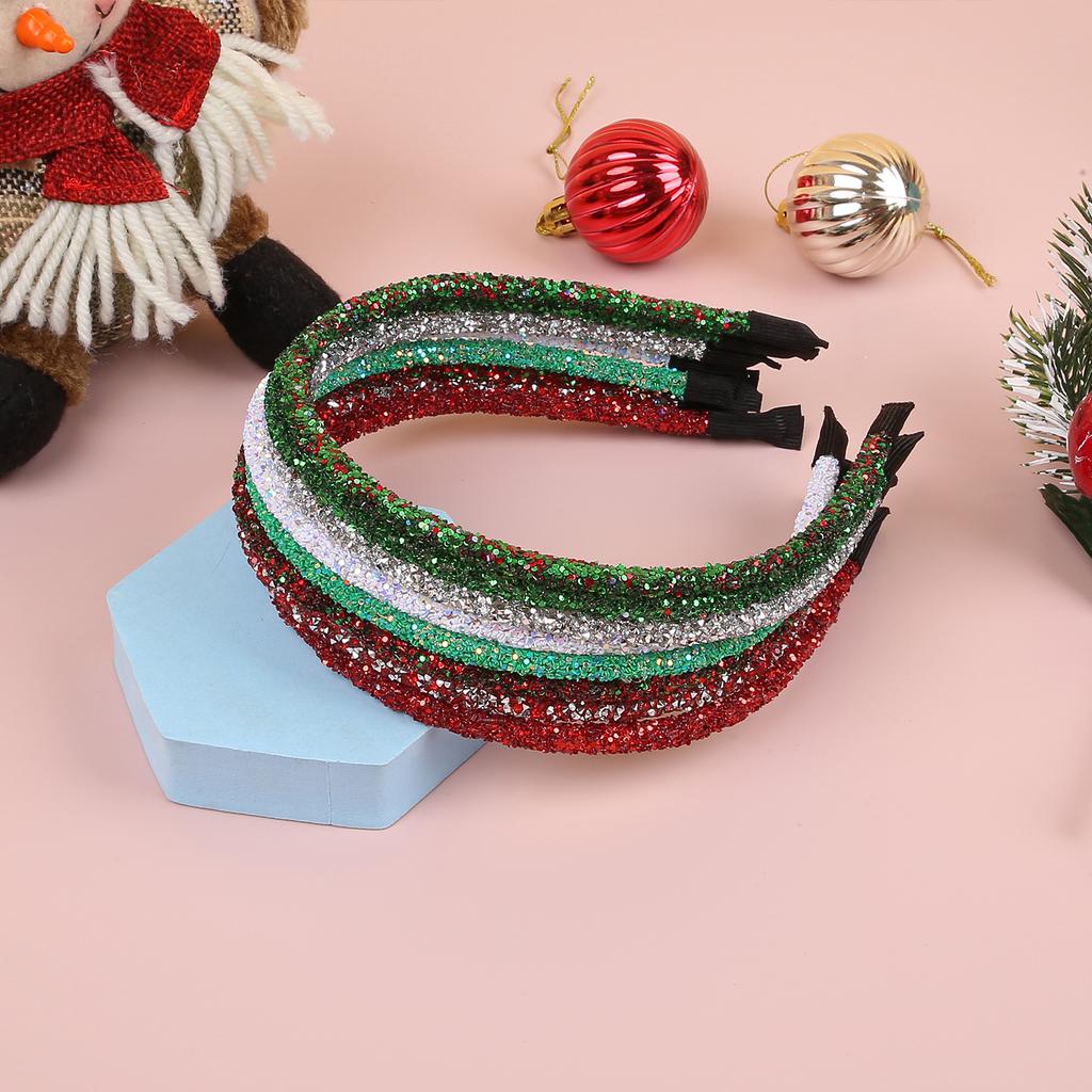 8Pcs/Set Cute Christmas Headbands Christmas Hair Hoop Glitter Hairband Funny Christmas Party Holiday Headband Hair Accessories