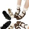 Single shoes women's new 2025 autumn women's shoes retro small leather shoes shallow mouth Mary Jane shoes inner height-increasing heels