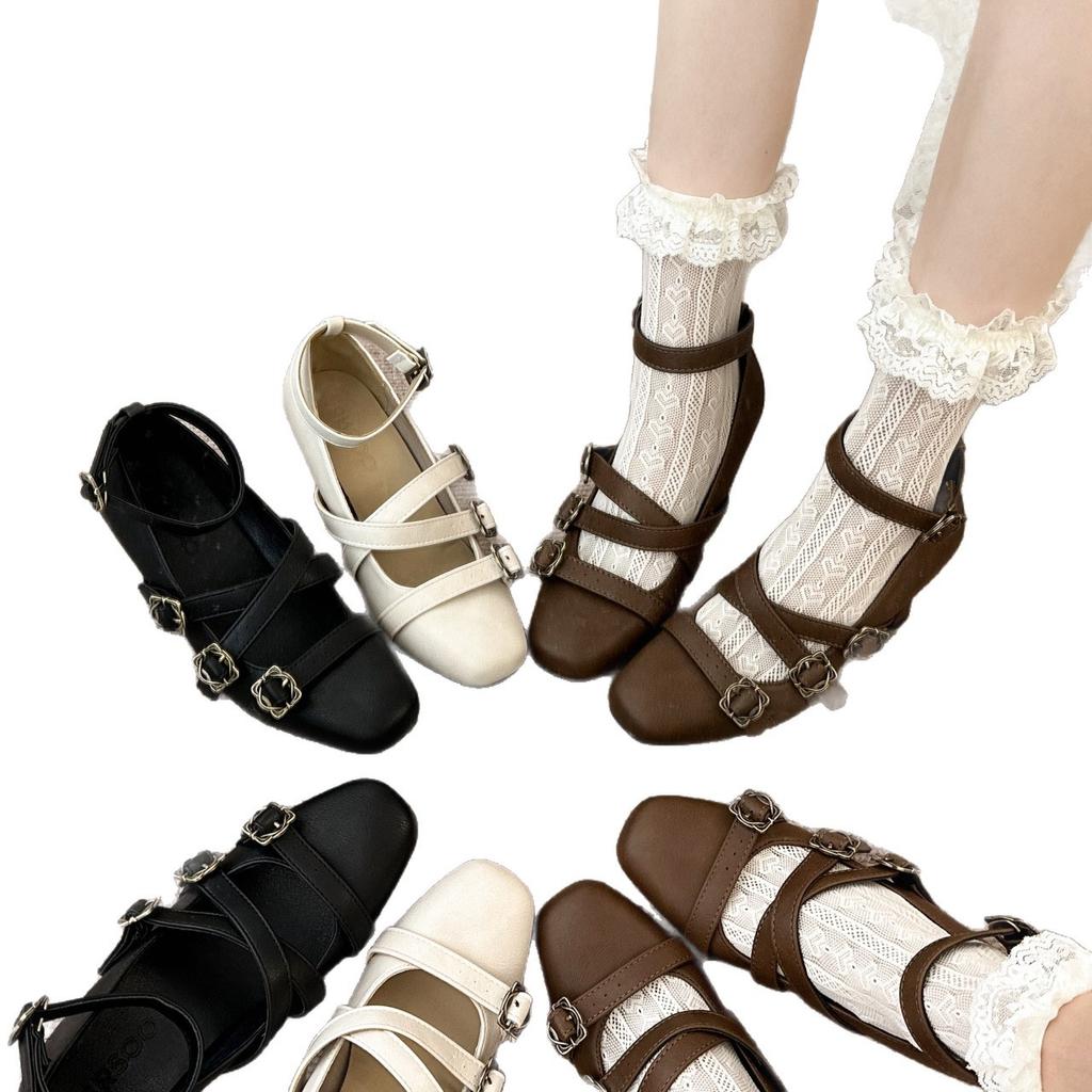 Single shoes women's new 2025 autumn women's shoes retro small leather shoes shallow mouth Mary Jane shoes inner height-increasing heels