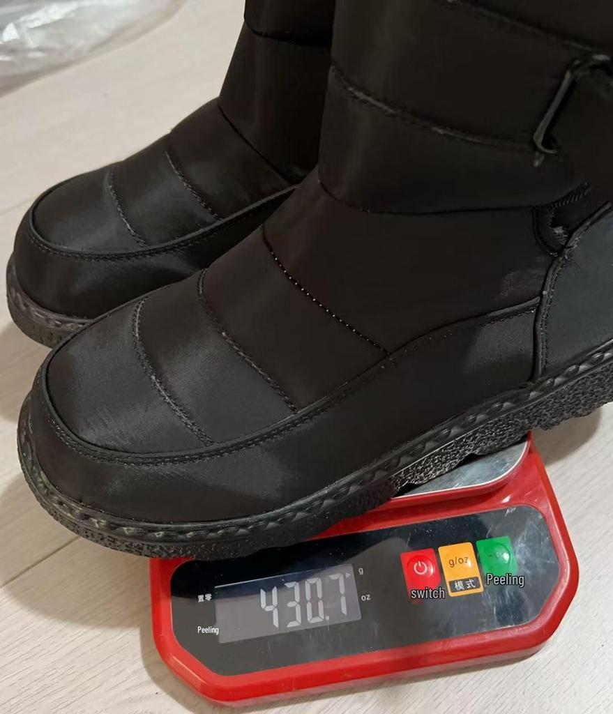 Women's Mid-Calf Waterproof Snow Boots with Magic Tape, Non-Slip Outdoor Design, Thickened and Lined for Warmth