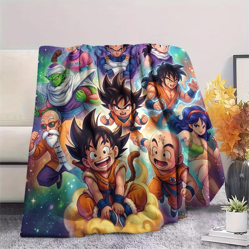 Dragon Ball Goku Print Flannel Blanket, Ultra Soft High Quality All Seasons Warm Throw, Home Decor Cozy Blanket, Perfect Christmas Gift