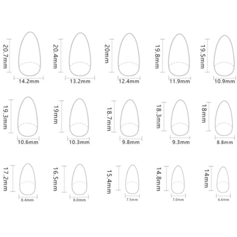 Short Almond Christmas False Nail with Bowknot Designs French Tips Press On Nail Artificial Nail for Women 24 Pcs