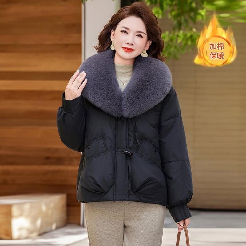 Winter Jacket Short Down Cotton Clothes Versatile New Middle-aged Women's Winter Fashion Warm Cotton-padded Clothes