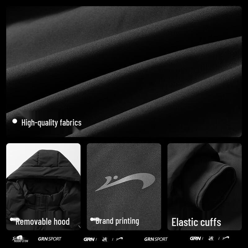 Guirenniao Herren Winterjacke mit Kapuze und Wattierung