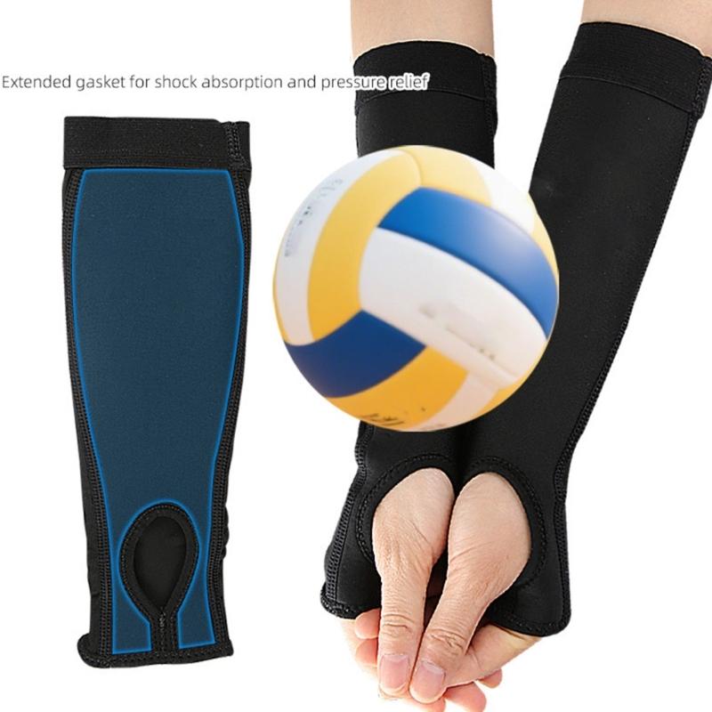 1Pair Volleyball Arm Sleeves With Forearm Pad And Thumb Hole Unisex Outdoor Sports Arm Protectors Sleeve for Men Women