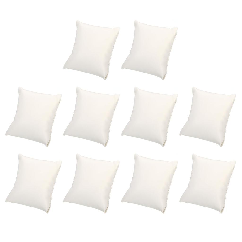 uxcell Bracelet Watch PU Leather Jewelry Display Bangle Cushion for Display and 90mm X 10 Pieces Pillow, Pillow, Storage, 80mm, White,